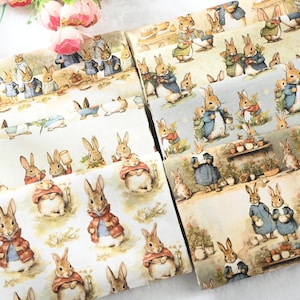 100% Cotton Fabric-Cute patchwork Bunny fabric Fabric Rabbit Fabric Perfect for Crafting, handwork diy Skirts CraftCushions, Craft