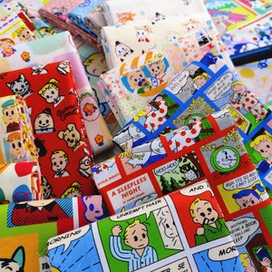 100% Cotton Fabric-Cute Comic Boy girl Fabric Rabbit Fabric cartoon Fabric Cake Perfect for Crafting, Facemasks, Cushions, Craft
