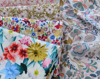 Kleine Blumen Baumwollstoff Shabby Blumen Baumwollstoff Kollektion 100% Baumwolle Popeline/hochwertiger Baumwollstoff/Aquarell Blumen/Blumen
