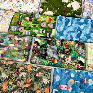 100% Cotton Fabric Animal Fabric Zoo Fabric Perfect for Crafting, Facemasks, Cushions, Craft