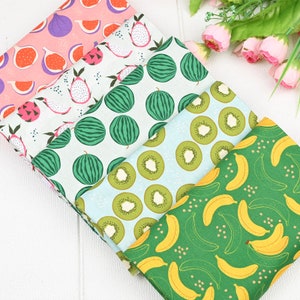 cartoon Fruit strawberries Watermelon and banana Fabric 100% Cotton Fabric, diy manual Craft cartoon kids cotton fabric half yard