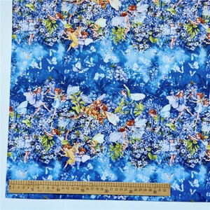 Tissu féerique, jardin féerique, fleurs nocturnes, jardin féerique, tissu en coton Michael Miller fées, pétale rose, fées, tissu image 5