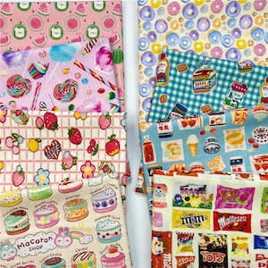 Food Fabric Fruit Fabric 100% Cotton Fabric snacks Fabric Needlework Fabric Perfect for Crafting, Facemasks, Cushions, Craft