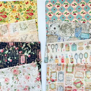 Vintage Floral 100% Cotton Fabric-Old Newspaper Fabric Alice Hand Ledger Flowers Perfume Fabric Perfect for Crafting, Cushions, Craft manual