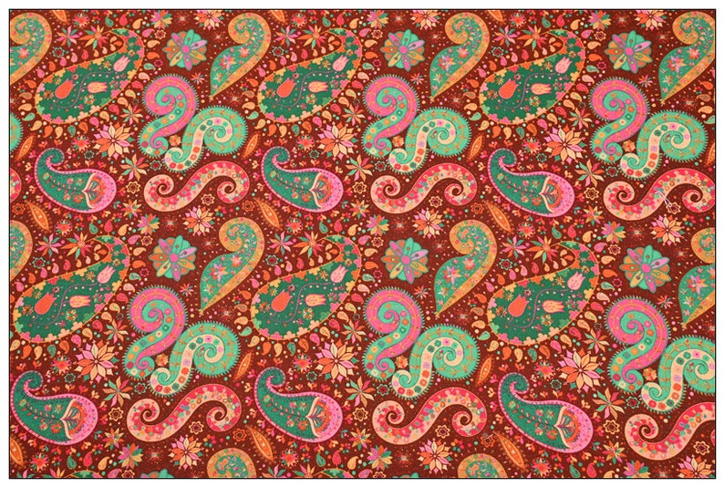 Printed Cotton Fabric Paisley Medallion Primarily 140 cm main image 0