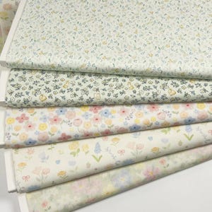 Tiny rabbit Floral Print Cotton  Fabric 100% Cotton fabric Tiny Print fabric, flower fabric, craft and clothing, quilting Handmade fabric