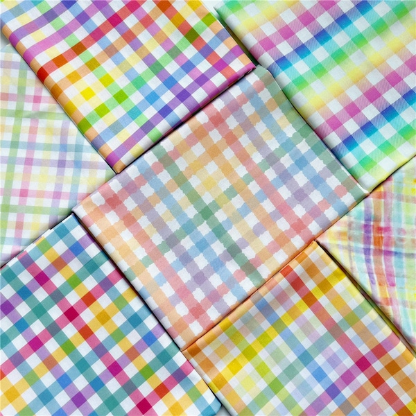 100% Cotton Fabric-checked Fabric Gingham Fabric plaid Fabric Perfect for Crafting, Facemasks, Cushions, Craft