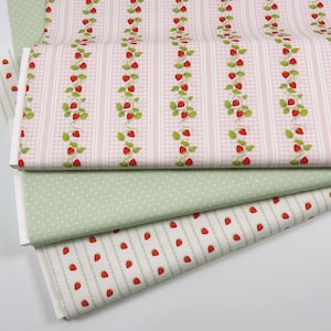 vegetable and flowers fabric swathes, strawberry stripe fabric，fabric fro crafting, quilting fabric, craft fabric, cotton fabric, florals