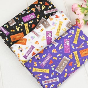 100% Cotton Fabric Candy fabric  Food Fabric milk Fabric Chocolate fabric Perfect for Crafting, Facemasks, Cushions, Craft