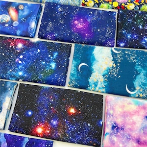 100% Cotton Fabric- Purple Blue Black Stellar Galaxy Fabric Space Fabric Star Fabric Perfect for Crafting, Facemasks, Cushions, Craft
