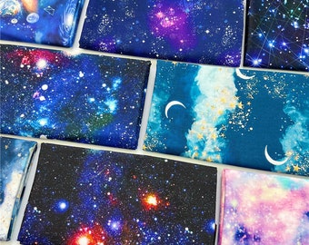 100% Cotton Fabric- Purple Blue Black Stellar Galaxy Fabric Space Fabric Star Fabric Perfect for Crafting, Facemasks, Cushions, Craft