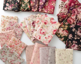100% Cotton Fabric-Cute patchwork Vintage Floral rose Painting fabric INS Fabric flower Girl Fabric for Crafting, handwork diy Skirts Craft