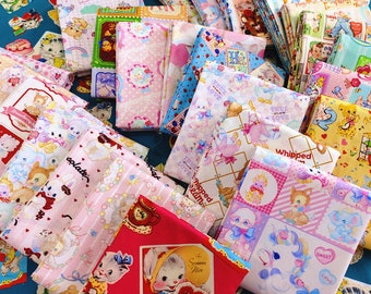 Showa Animals, tissu en coton japonais - Doux petits animaux animaux Tissu 100 % coton imprimé oursTissu de couture pour travaux manuels