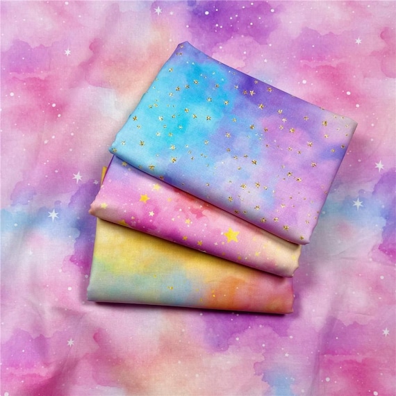 100% Baumwollstoff- Regenbogen Sterne Stoff der Himmel Stoff