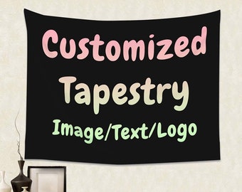 Custom tapestry Personalized Backdrop with Photo Image Logo Customized wall hanging For Events Gift