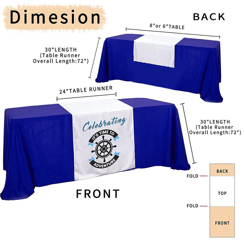 Custom Table Runner 36x72 With Business Logo Text Personalized