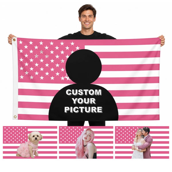 Pink Flag Customized - Etsy
