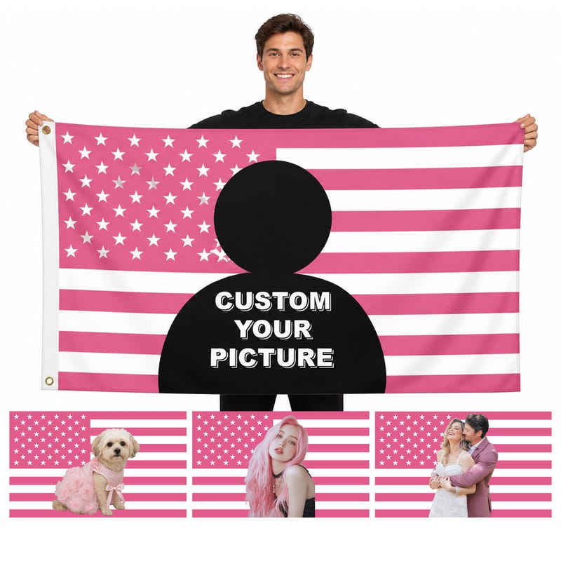 American Custom Pink Flag - Etsy