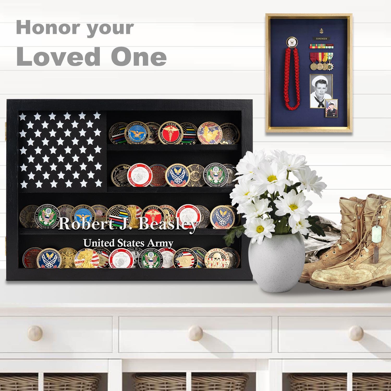 Custom Coin Display Case 11x15 Inch Solid Wood & Glass Front