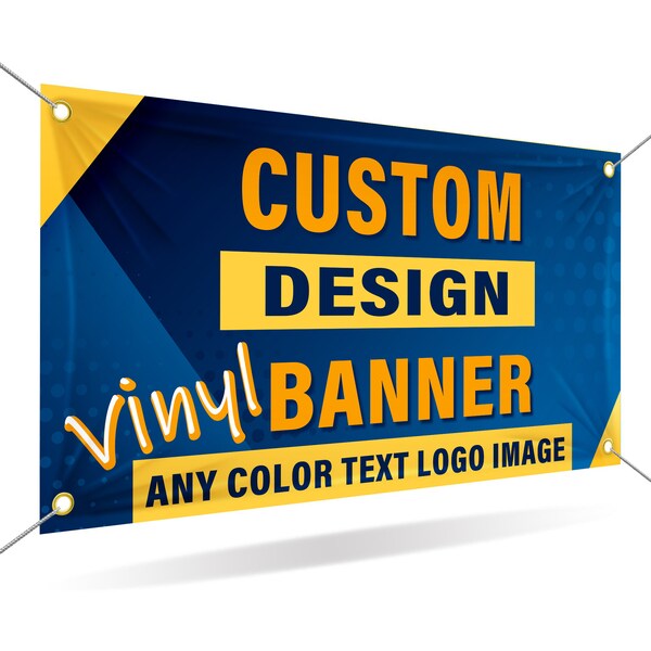 Custom 13oz Vinyl Banner Personalized Full Color Banners Signs for Indoor Outdoor Events Retail Parties Image Logo Text Advertising Sign