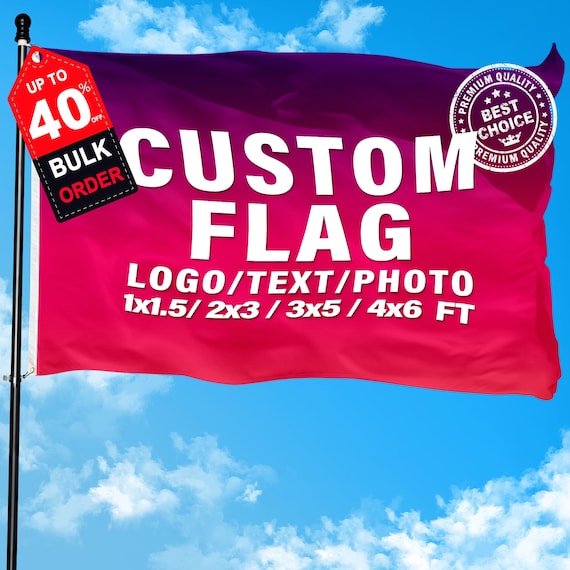 Custom Flag: Personalized Image, Logo, Text - Double Sided, 100D Polyester