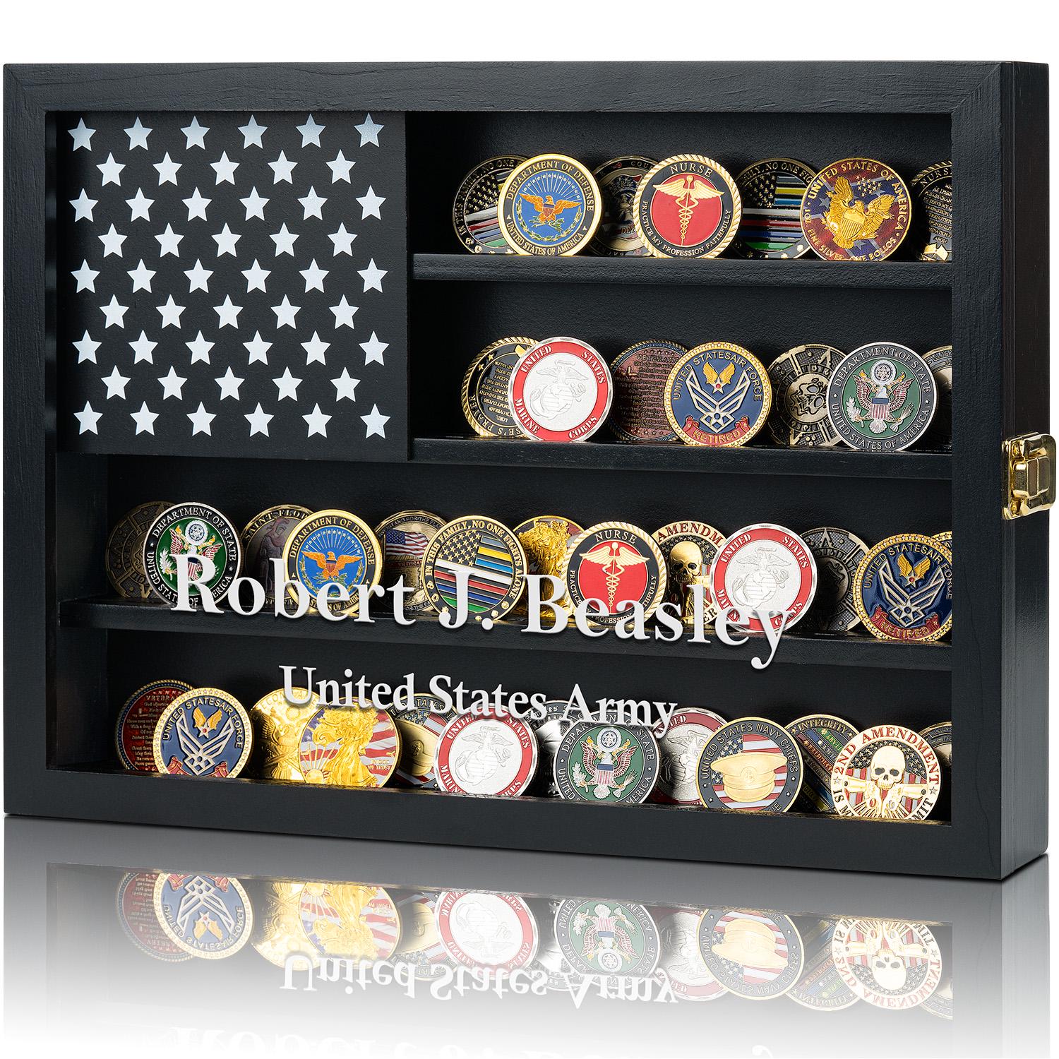 Custom Coin Display Case 11x15 Inch Solid Wood & Glass Front
