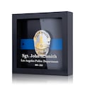 Personalized Police Badge Display Case 8x8 Inches– Custom Law Enforcement Retirement & Memorial Gift, Wooden Badge Shadow Box
