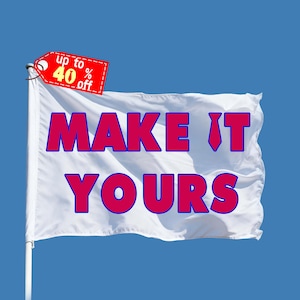 Custom Photo Polyester Flag, Personalized Text Banner, Event or Business Logo