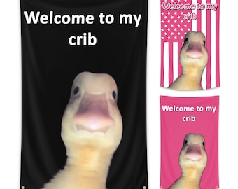 Welcome to My Crib Flag 2x3 ft, Custom Background Funny Wall Flag for Room & Dorm Decor