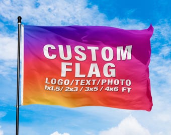 Custom Flag 3x5 ft 2x3/4x6 ft Print Image Logo Text Single 3 ply Double Sided  Advertising Personalized Gift Outdoor Banner Wall Decor