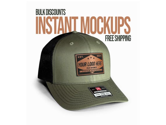 Custom Leather Patch Trucker Hat | Richardson 112 | Personalized Hat with Custom Logo | Custom Company Logo Snapback Promotional Gift