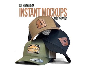 Custom Leather Patch Trucker Hat | Personalized Hat with Custom Logo | Custom Company Logo Snapback Promotional Gift