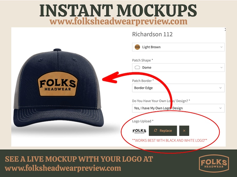 Gorra trucker con parche de cuero personalizado / Richardson 112 / Gorra personalizada con logotipo personalizado / Gorra snapback promocional con logotipo de empresa personalizado imagen 3
