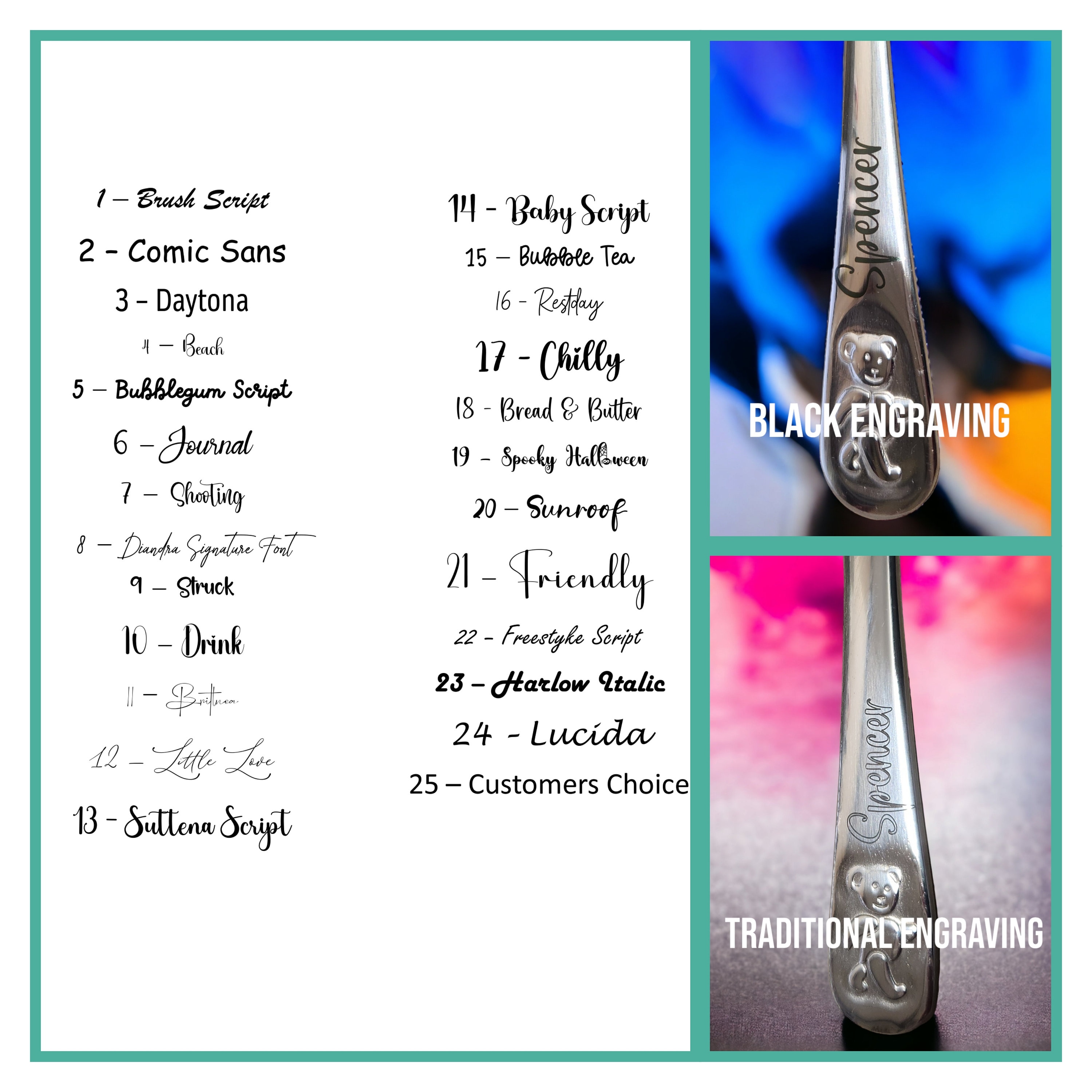 Custom Laser Engraved Baby/Toddler Cutlery 4 Piece Set Dinosaurs Embossed Stanley Rogers