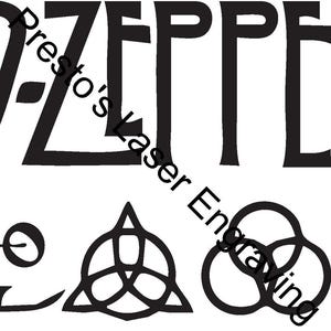 Led Zeppelin Gravur-Datei svg, Pdf, LBRN2, Dxf AI, Eps.