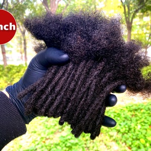 4 inch Hand-made Human Hair Loc Extensions-100% Afro Kinky Dreadlocks Extensions (thickness 0.4 cm/ 0.6cm/0.8cm)