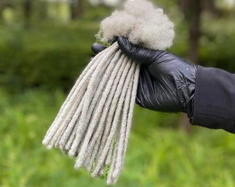 Gray Human Hair Loc Extensions: Handmade Dreadlocks