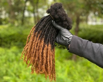 Handmade Ombre Human Hair Dreadlock Extensions with Honey Tips