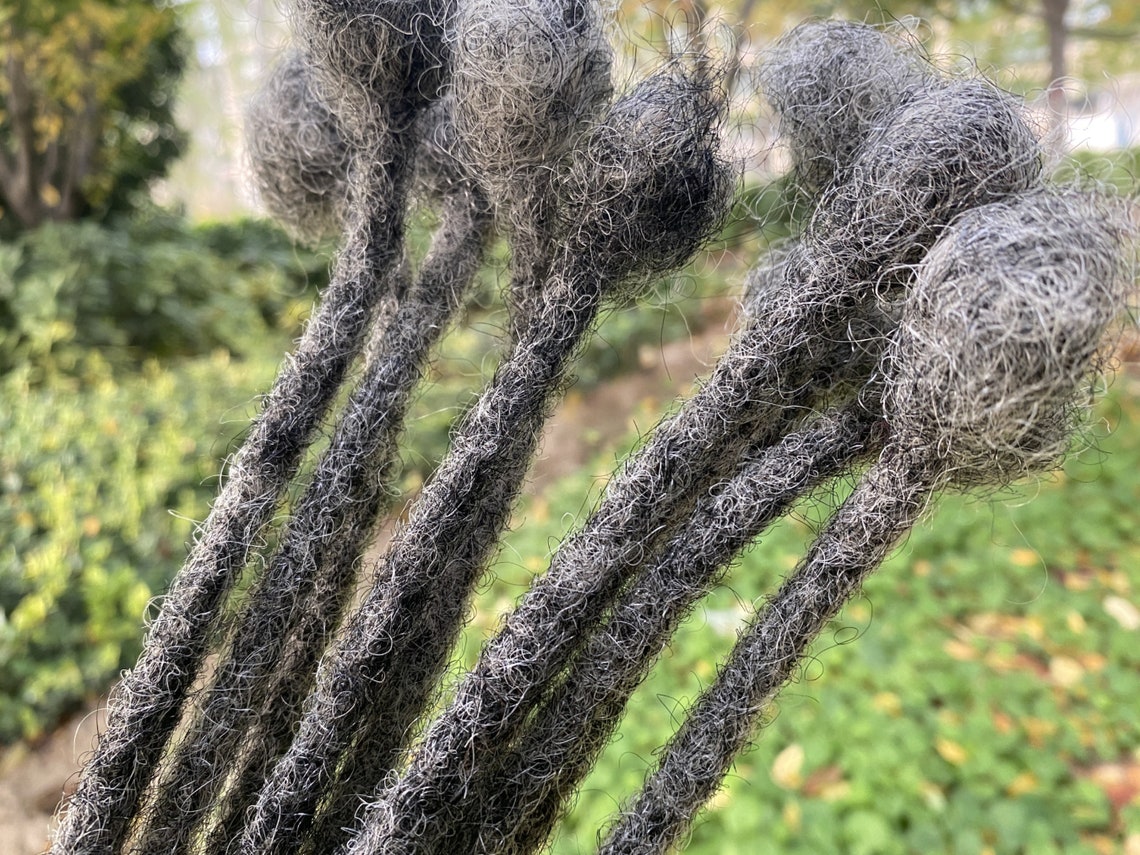 Salt and Pepper Human Hair Loc Extensions Soft Loc Extensions Etsy