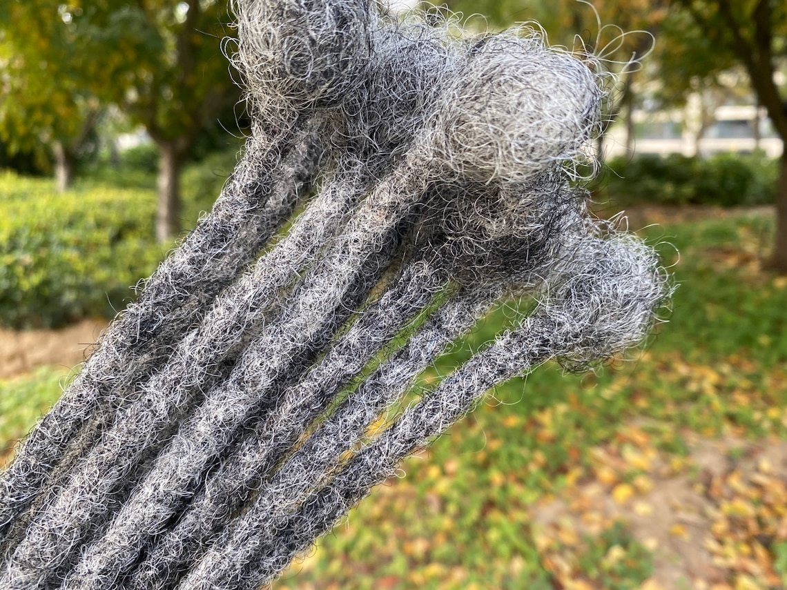 Salt and Pepper Human Hair Loc Extensions Soft Loc Extensions Etsy