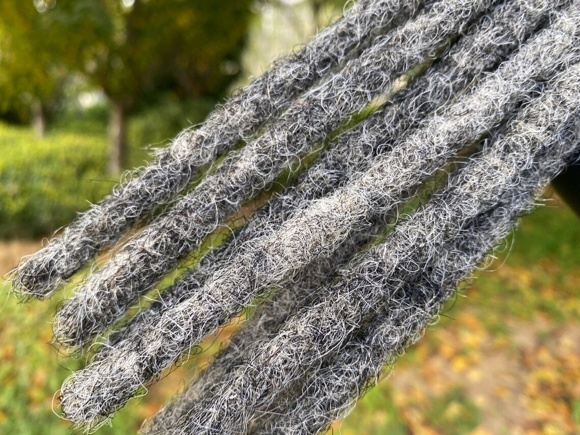 Salt and Pepper Human Hair Loc Extensions Soft Loc Extensions Etsy