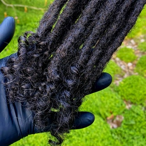 Human Hair loc Extensions With Curly Ends -Bundle of 10 locs- in sizes 0.4cm-0.6cm-0.8cm
