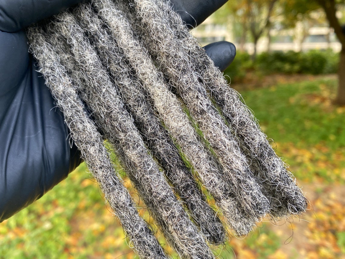 Salt and Pepper Human Hair Loc Extensions Soft Loc Extensions Etsy