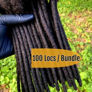 100 LOCS Human Hair Loc Extensions ,Permanent Human Hair Dreadlock Bundles, Natural Black Color
