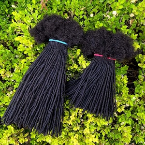 SisterLocs Extensions -0.2cm Micro Loc Size-100% Human Hair Afro Kinky Hair Loc Extensions (natural black color-1B)