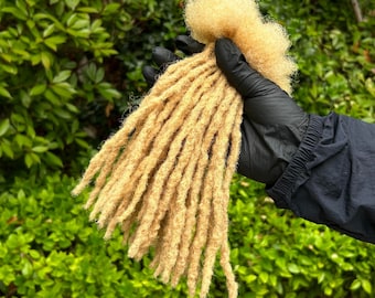 Extensiones de cabello humano rubio miel: rastas entrelazadas