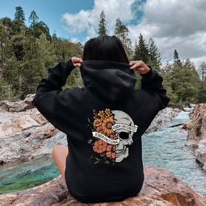 Kinda Emotional Kinda Emotionless Hoodie, Cool Hoodie With Flowers and Skull, Flower ands Skull Hoodie, Emotions Hoodie