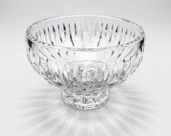 Vintage Marquis Mid-1900s Cut Glass Crystal Pedestal Bowl - Waterford Collection