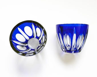 Block San Carlos Collection Rare Cobalt Bella Vista Collectable Small Crystal Bowl Set