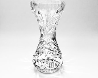 Vintage Mid-to-Late 20th Century Bohemian Cut Glass Lead Crystal Vase By Mikasa